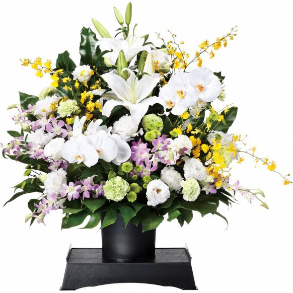 花キューピット加盟店 店舗名：花のいまい
フラワーギフト商品番号：512069
商品名：アレンジメント（供花台付き）（お供え）